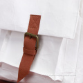 White Kraft Paper Crossbody Bag Spacious Shoulder Bag For School